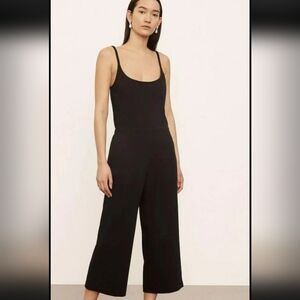 New VINCE Black Scoop Neck Crop Casual Jumpsuit
